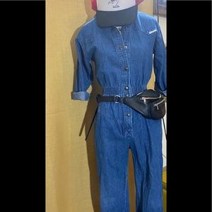 Vintage Dream Denim Pin Stripped Jumpsuit